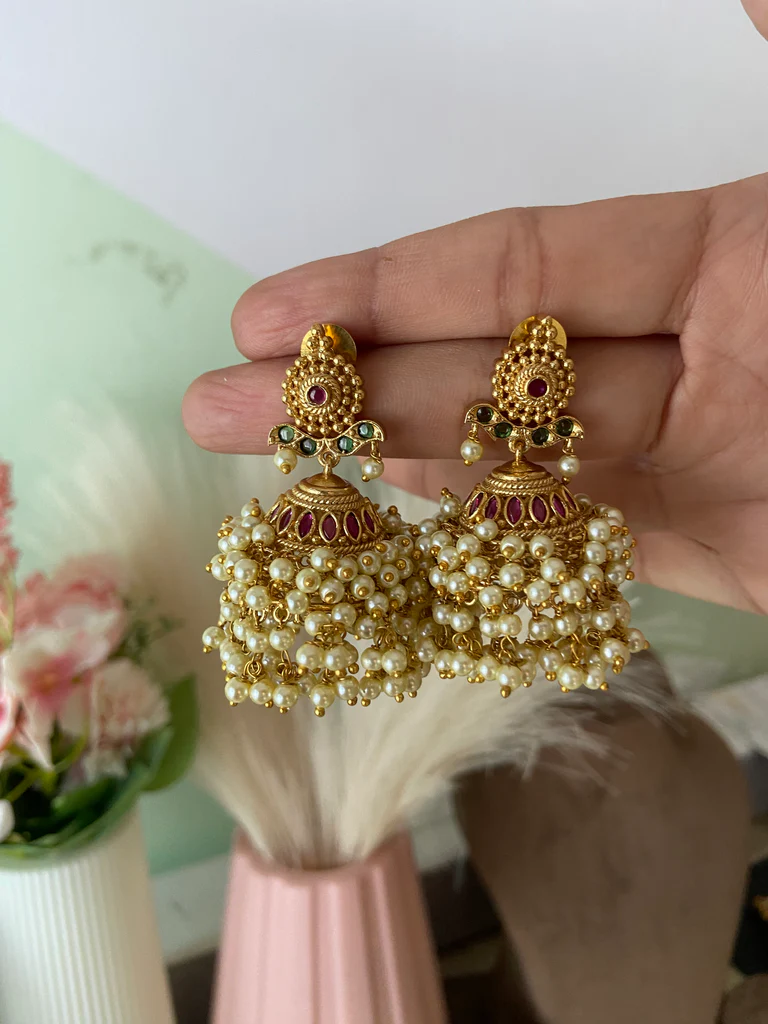 Antique Pearl Jhumkas